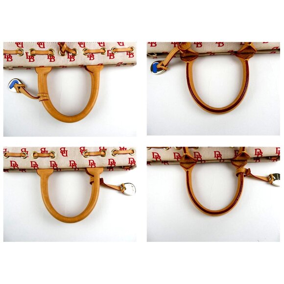 Dooney & Bourke Chalk Red Canvas & Leather Small Tote - Picture 11 of 15